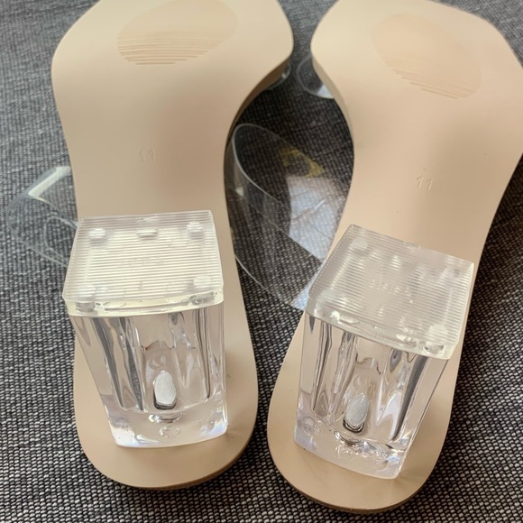 Vivianly Open Toe Clear Heels Mule Double Straps Slip On Chunky Sandal S… - Picture 11 of 17